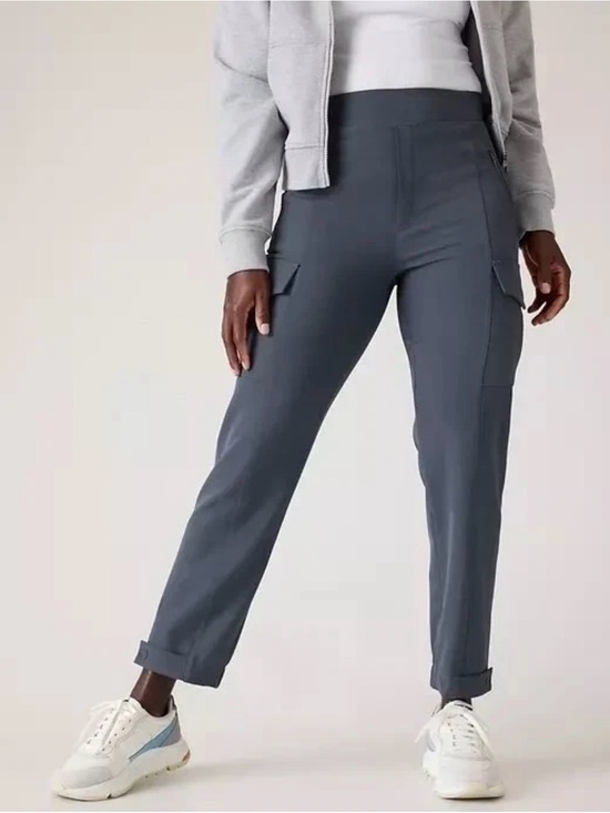 Athleta Pants - Athleta Endless Cargo Pant High Rise Joggers Granite Blue Pockets Ankle